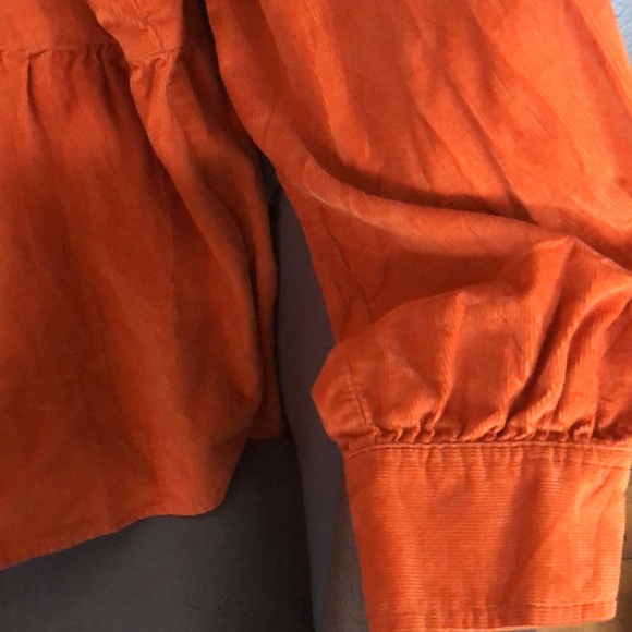 Loft corduroy orange top with peplum waist L - Picture 4 of 5